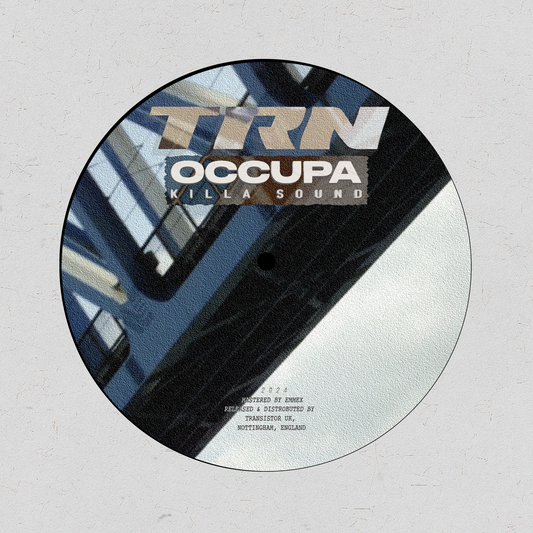 Vinyl record with 'TRN' and 'OCCUPA KILLA SOUND' text on a gray background